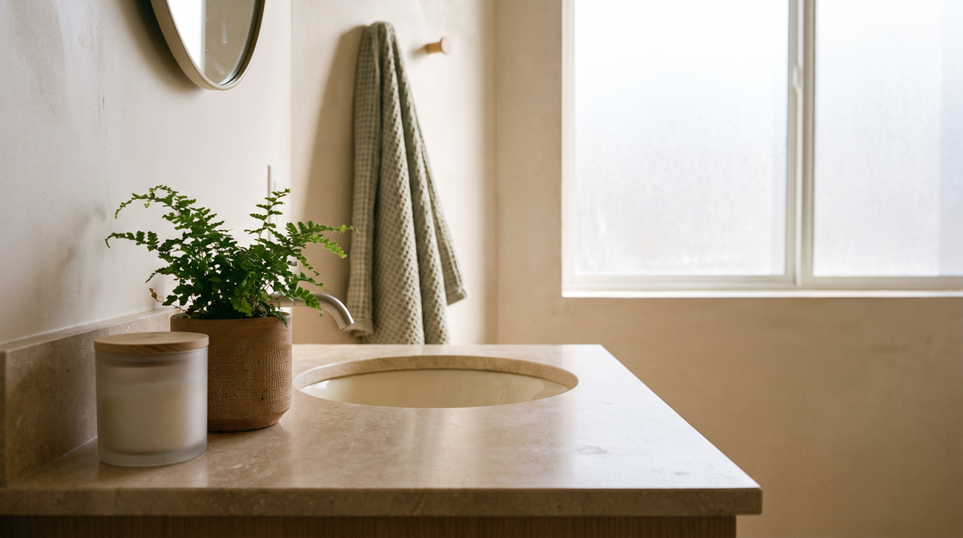 Rustige badkamer bij ochtendlicht — You Madu